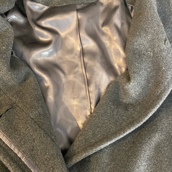 Angora/Wool Coat Preston & York Sz 6 Long Button Up Dark Grey Fully Lined - Picture 4 of 10
